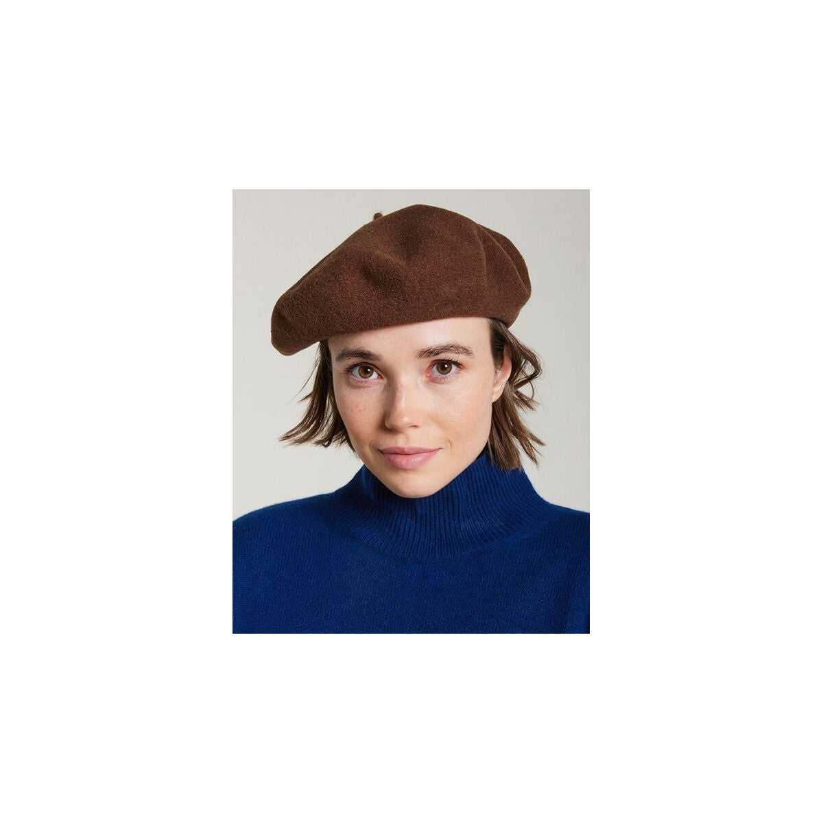 Laulhere Heritage Unisex Winter Wool Beret - Brown