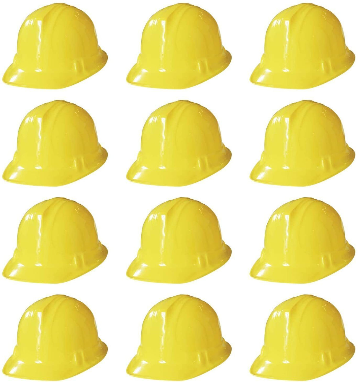 12x KIDS BUILDER HATS Construction Costume Party Helmet Safety Cap Childrens - Yellow