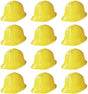 12x KIDS BUILDER HATS Construction Costume Party Helmet Safety Cap Childrens - Yellow