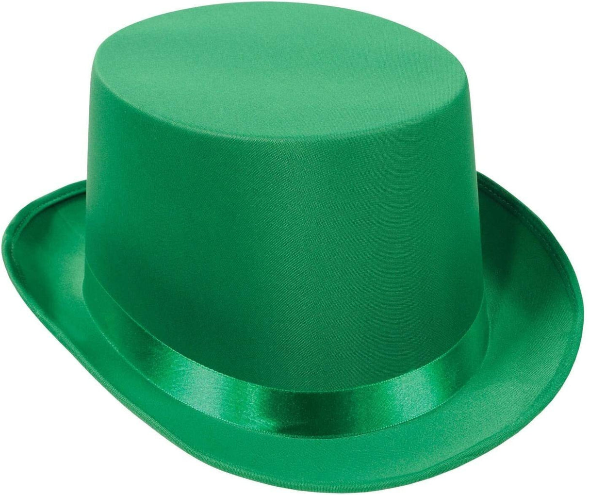 6x SATIN TOP HAT Costume Party Cap Fancy Dress Trilby Fedora One Size BULK - Green