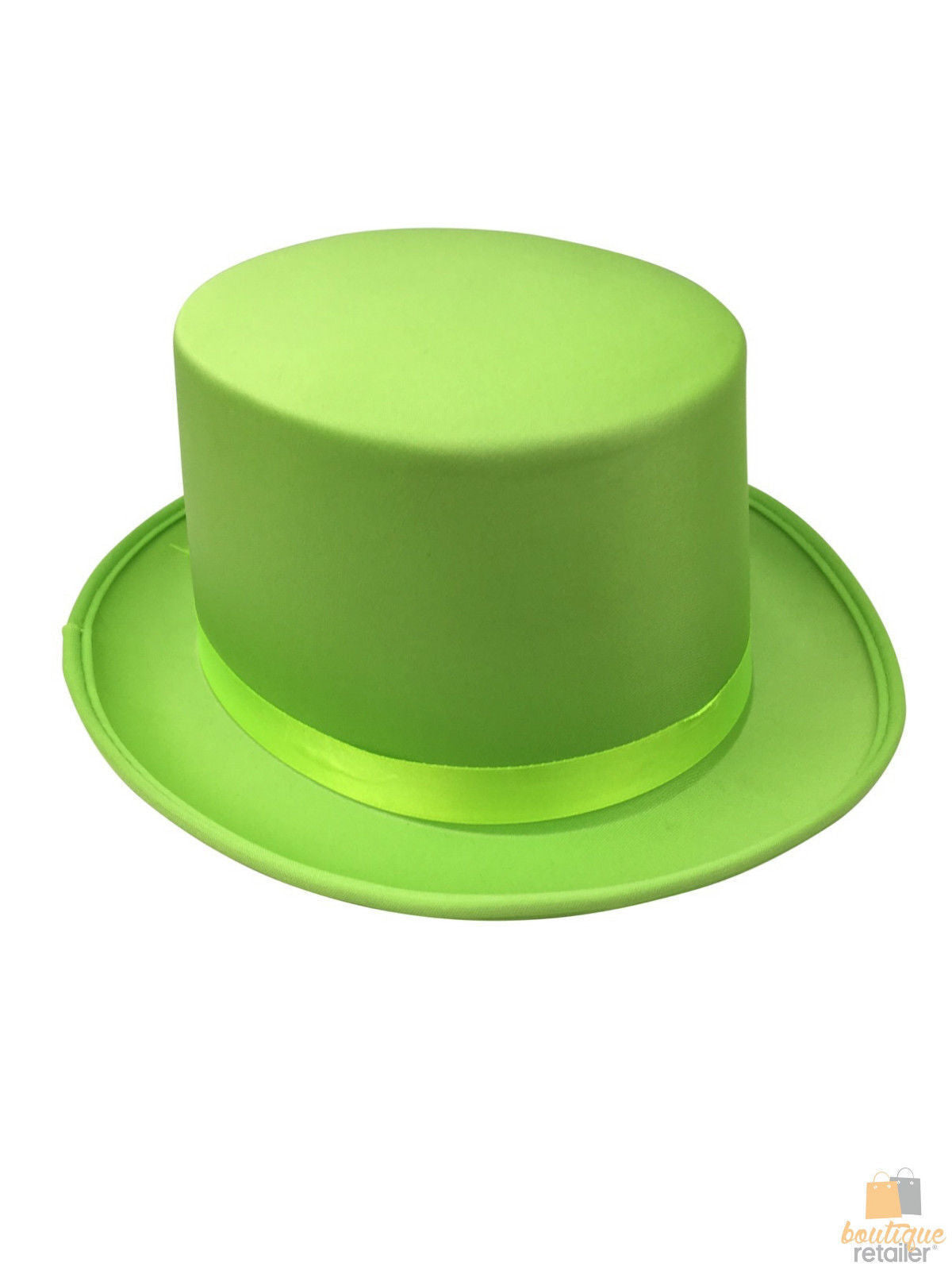 6x SATIN TOP HAT Costume Party Cap Fancy Dress Trilby Fedora One Size BULK - Light Green