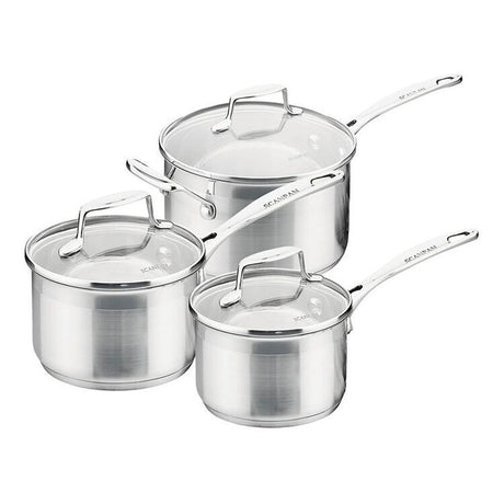 Scanpan 3-Piece Impact High Quality 18/10 Stainless Steel Cookset Pots