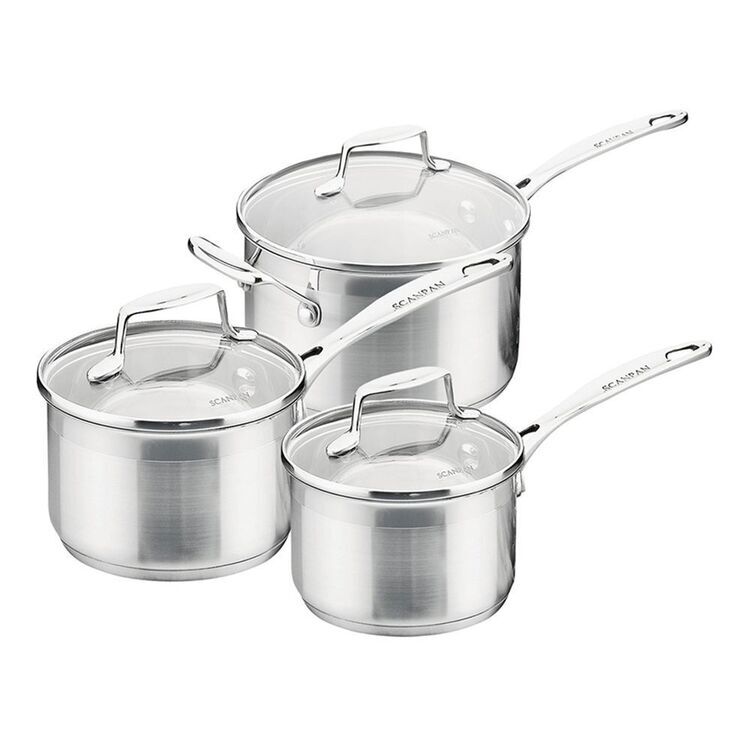 Scanpan 3-Piece Impact High Quality 18/10 Stainless Steel Cookset Pots