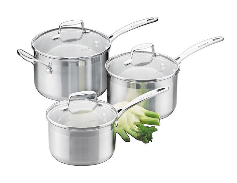 Scanpan 3-Piece Impact High Quality 18/10 Stainless Steel Cookset Pots