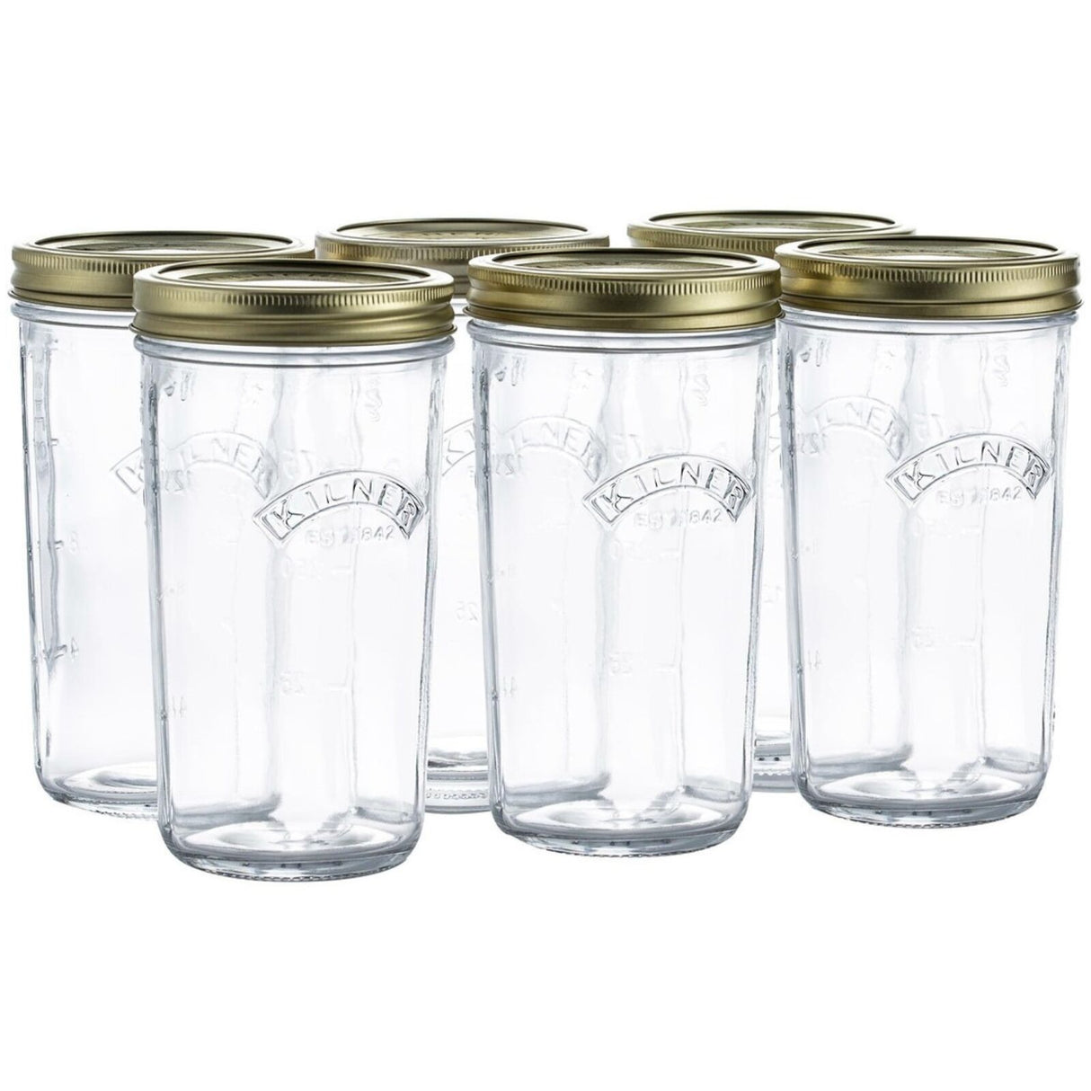 Kilner Wide Mouth Preserve Mason Jars Set of 6 – 500ml Glass Canning Storage Screw Lid