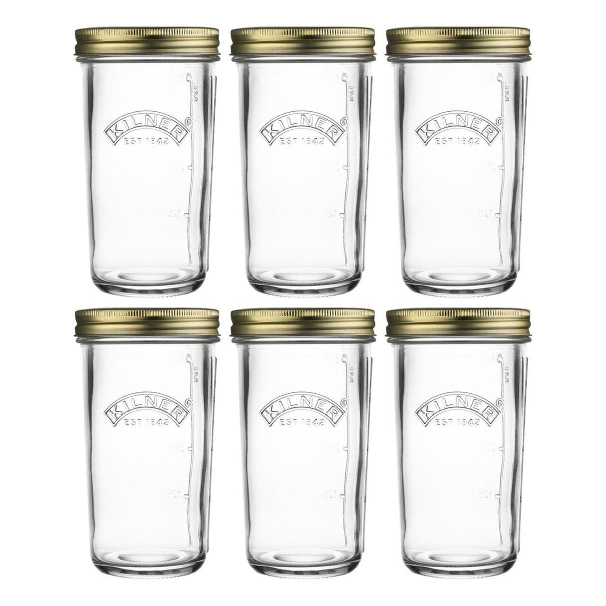 Kilner Wide Mouth Preserve Mason Jars Set of 6 – 500ml Glass Canning Storage Screw Lid