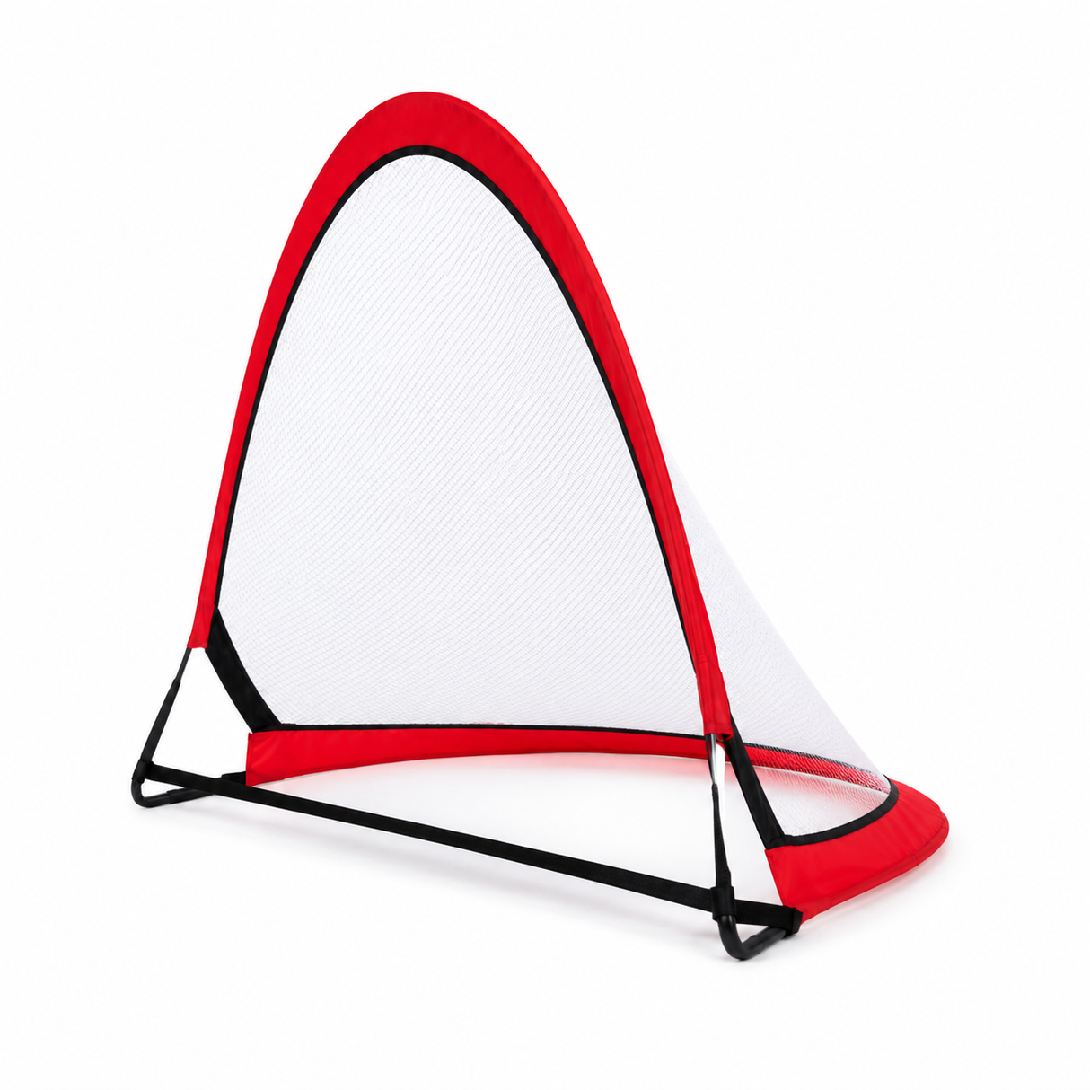 Set of 2 Pop Up Fold Flat Dome Soccer Goals in Red/Black