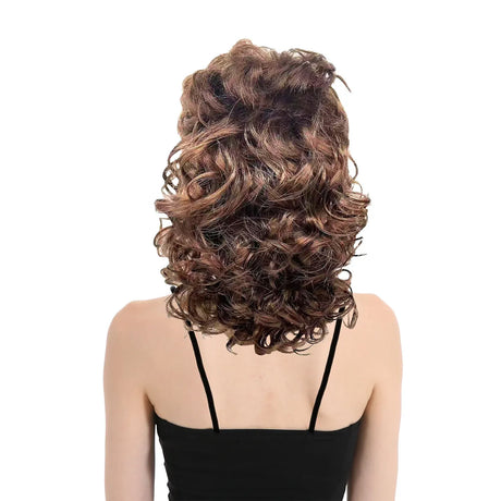 RETRO WIG Curly Long Hair Disco Punk Rock Party Costume 60s 70s 22425 - Brown