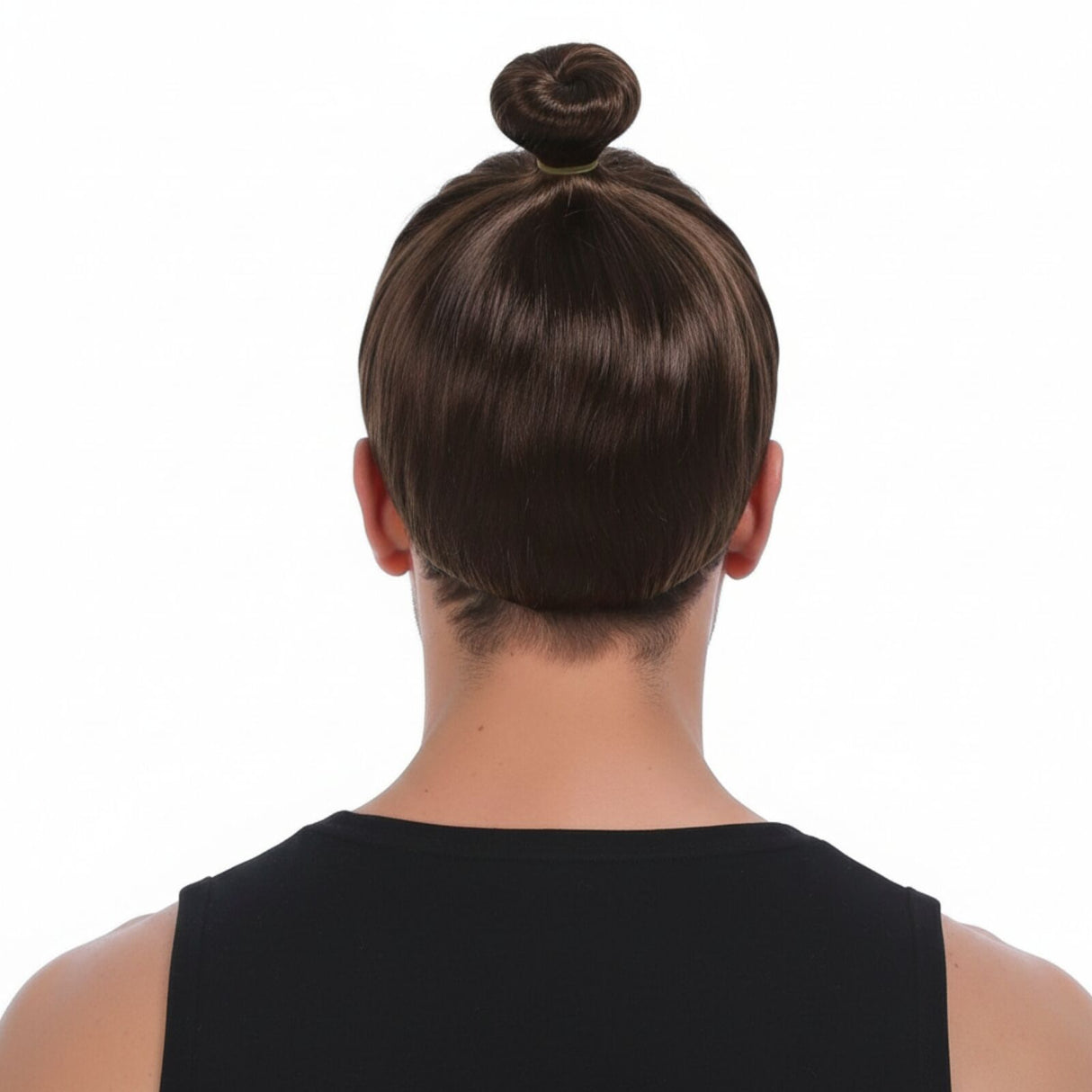 Brown Hipster Man Bun Wig - Trendy Hairstyle Adult Costume (Halloween & Fancy Dress)