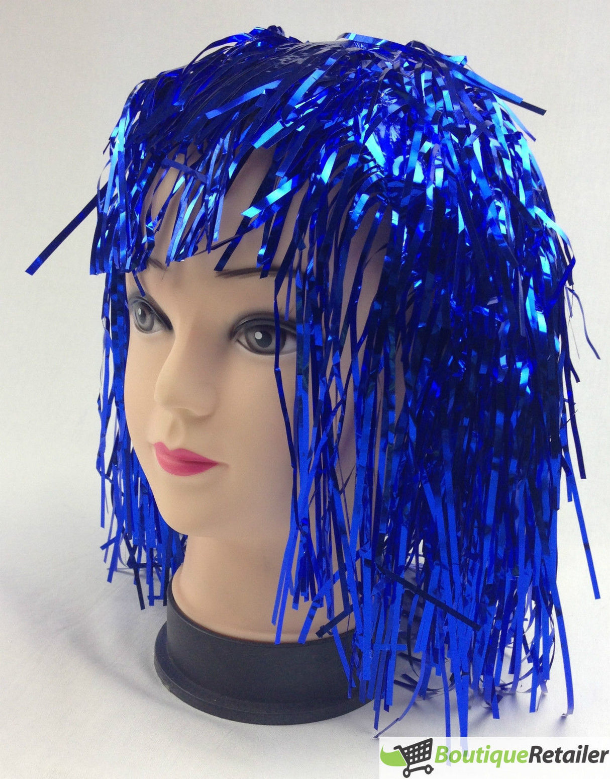 Tinsel Metallic Wig 70s 50s 20s Costume Mens Womens Unisex Disco Fancy Dress Up - Gold/Yellow