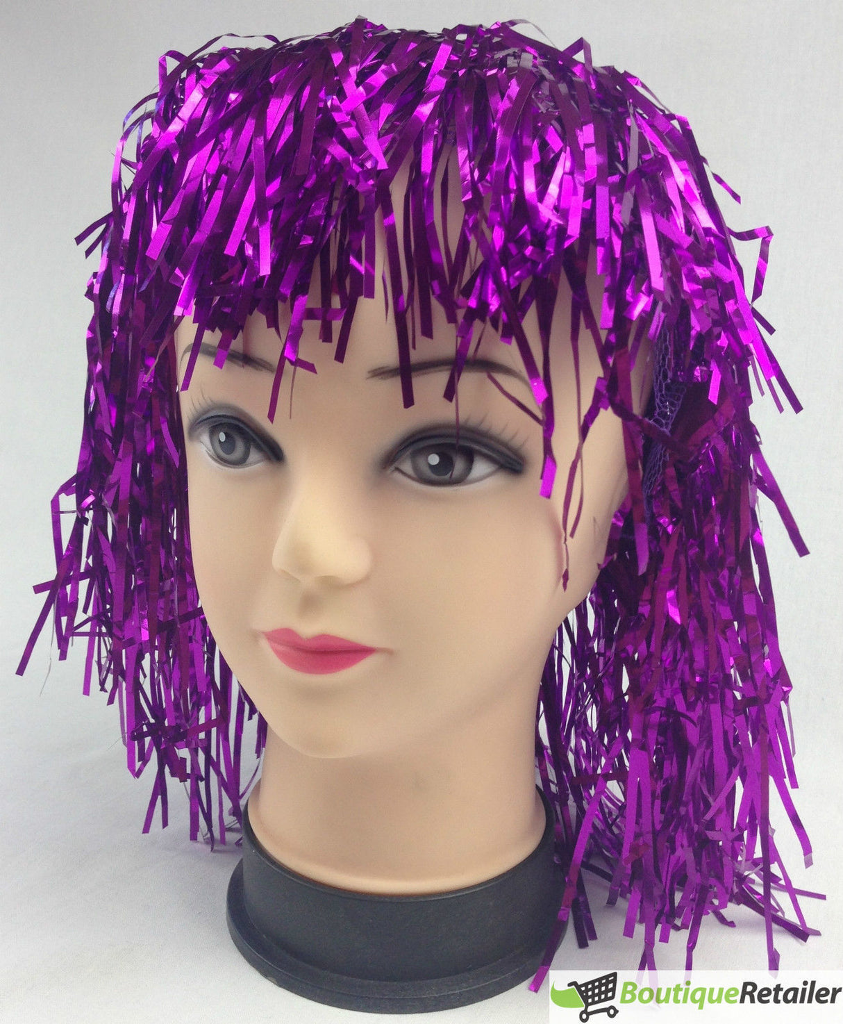 Tinsel Metallic Wig 70s 50s 20s Costume Mens Womens Unisex Disco Fancy Dress Up - Gold/Yellow