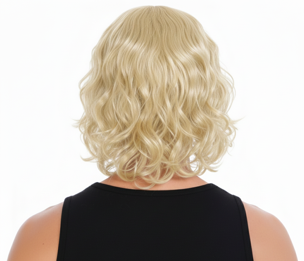 Long Blonde Curly Wavy Wig - Mens Punk Rock Costume for 60s/70s Party