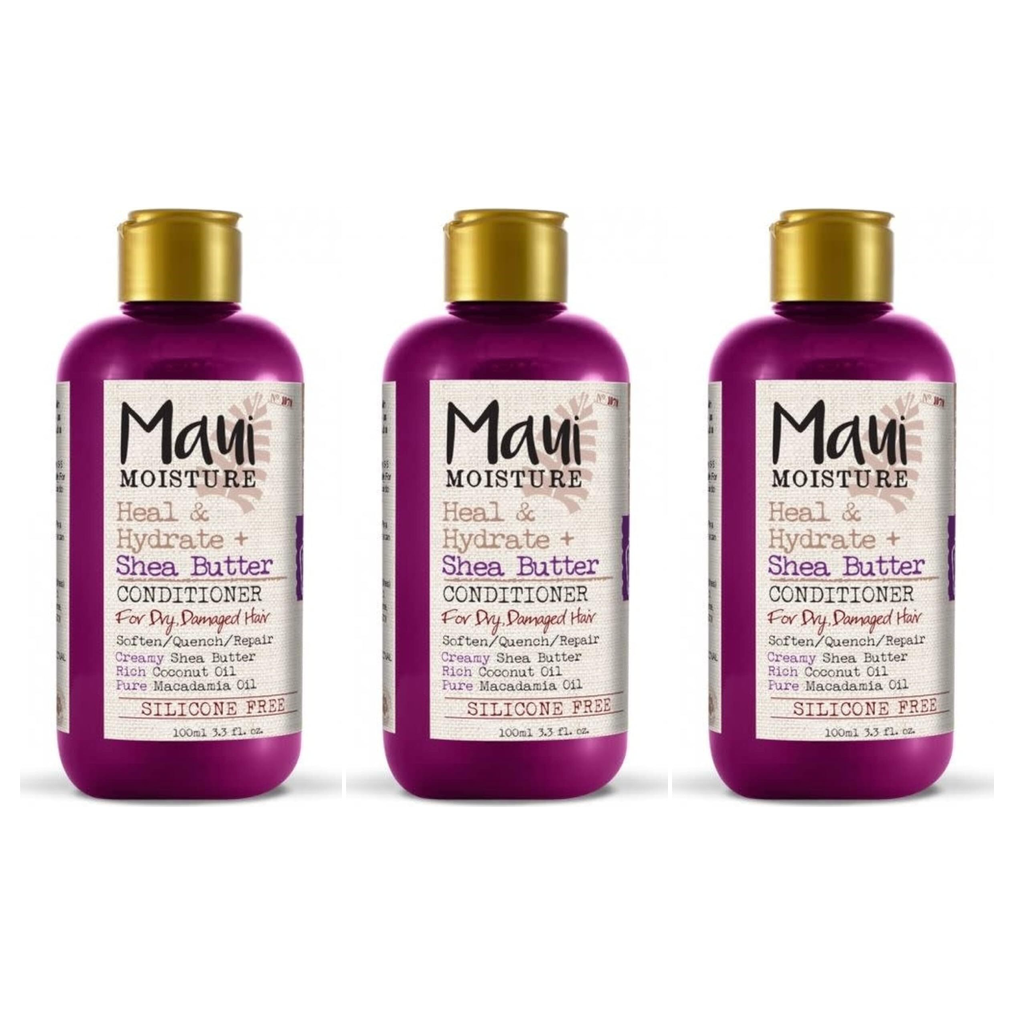 3x Maui Moisture 100ml Heal & Hydrate + Shea Butter Conditioner Pack (Dry & Damaged Hair)