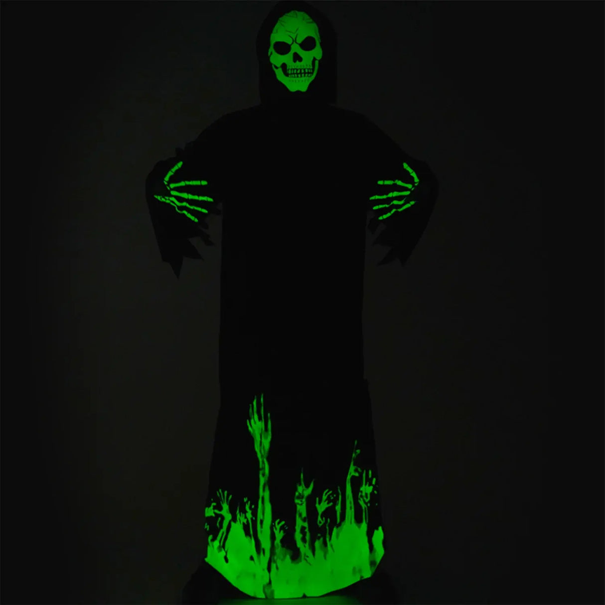 Scary Adult Glow in the Dark Party Costume Skeleton Reaper Halloween