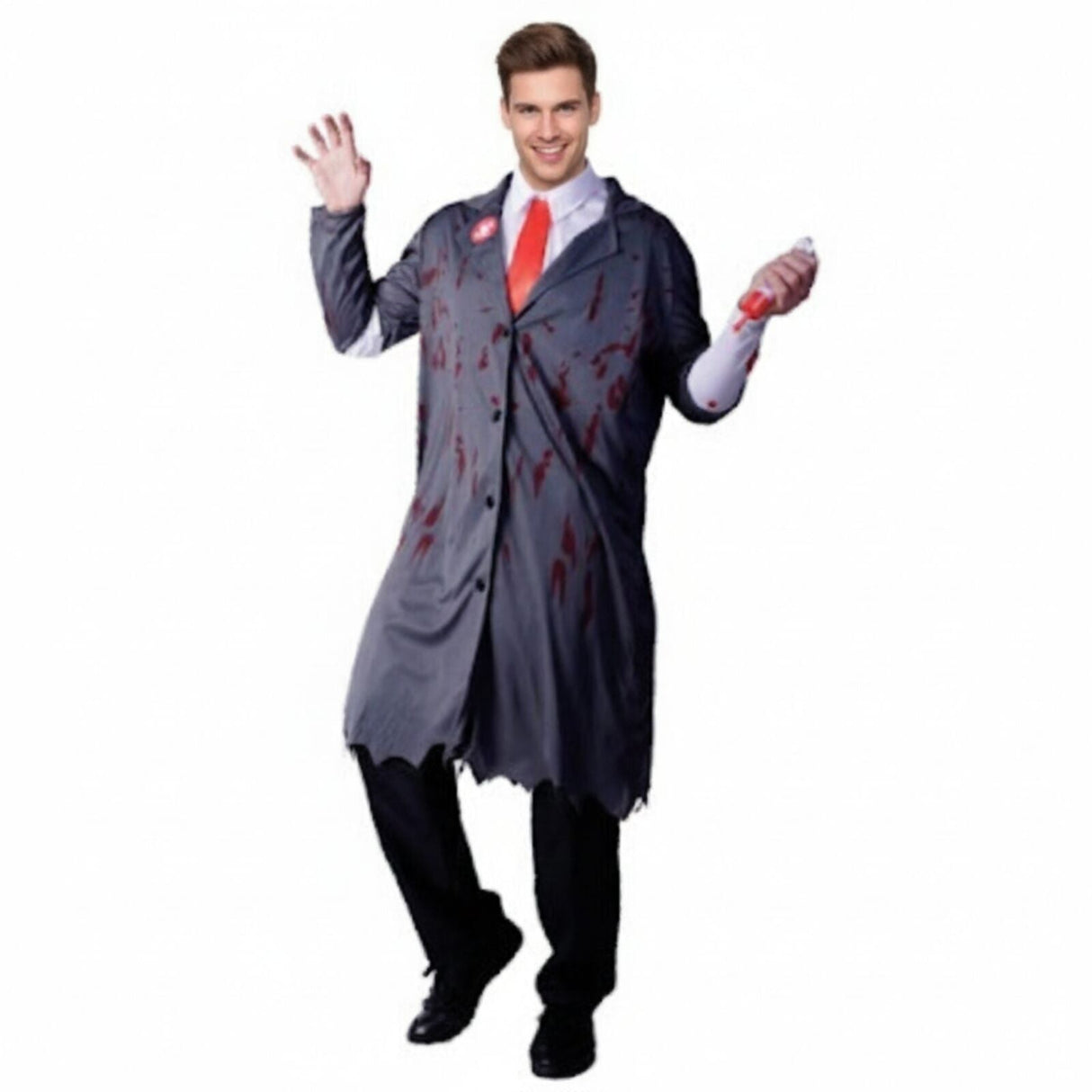 Mens Zombie Surgeon Costume - Crazy Dead Doctor (Halloween & Fancy Dress)