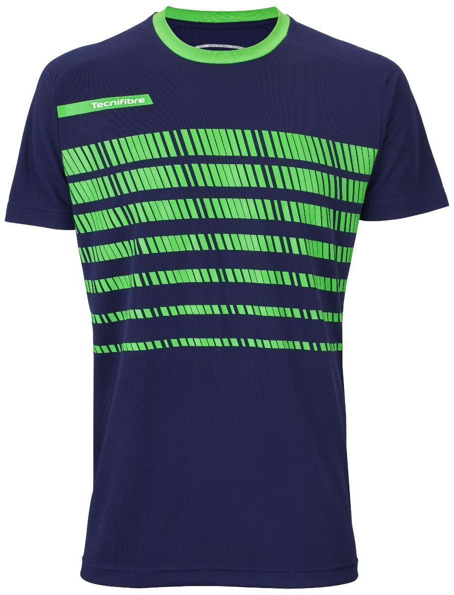 Tecnifibre Womens Top Tee Shirt F2 Airmesh 360 Tennis Fitness - Navy/Green