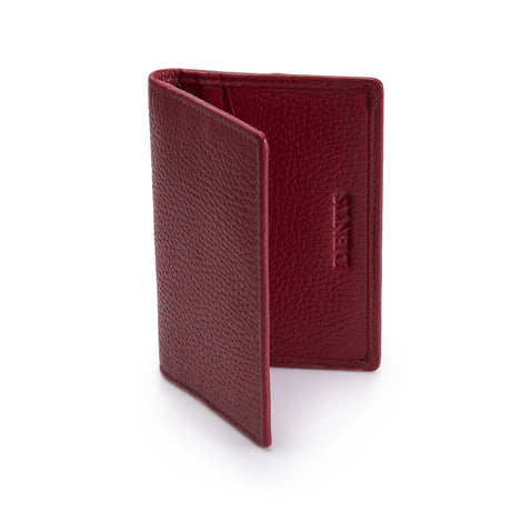 Dents Men's Pebble Grain Leather Card Holder with RFID Blocking - Red