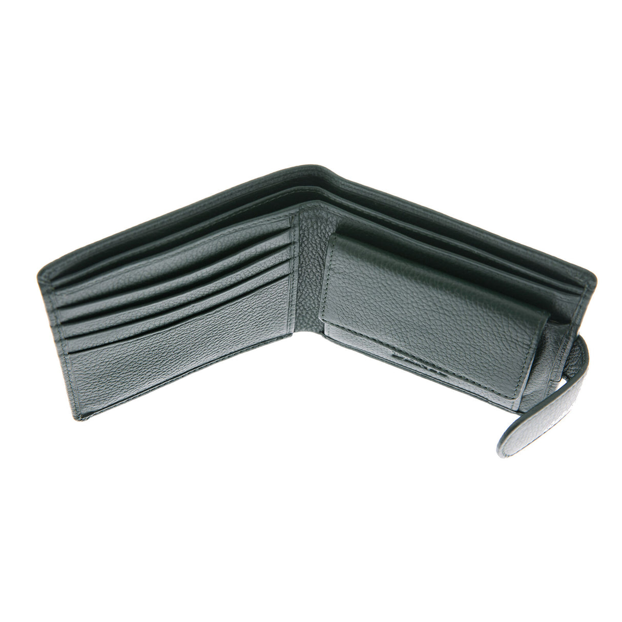 Dents RFID Pebble Grain Billfold Press Stud Wallet - Bottle Green