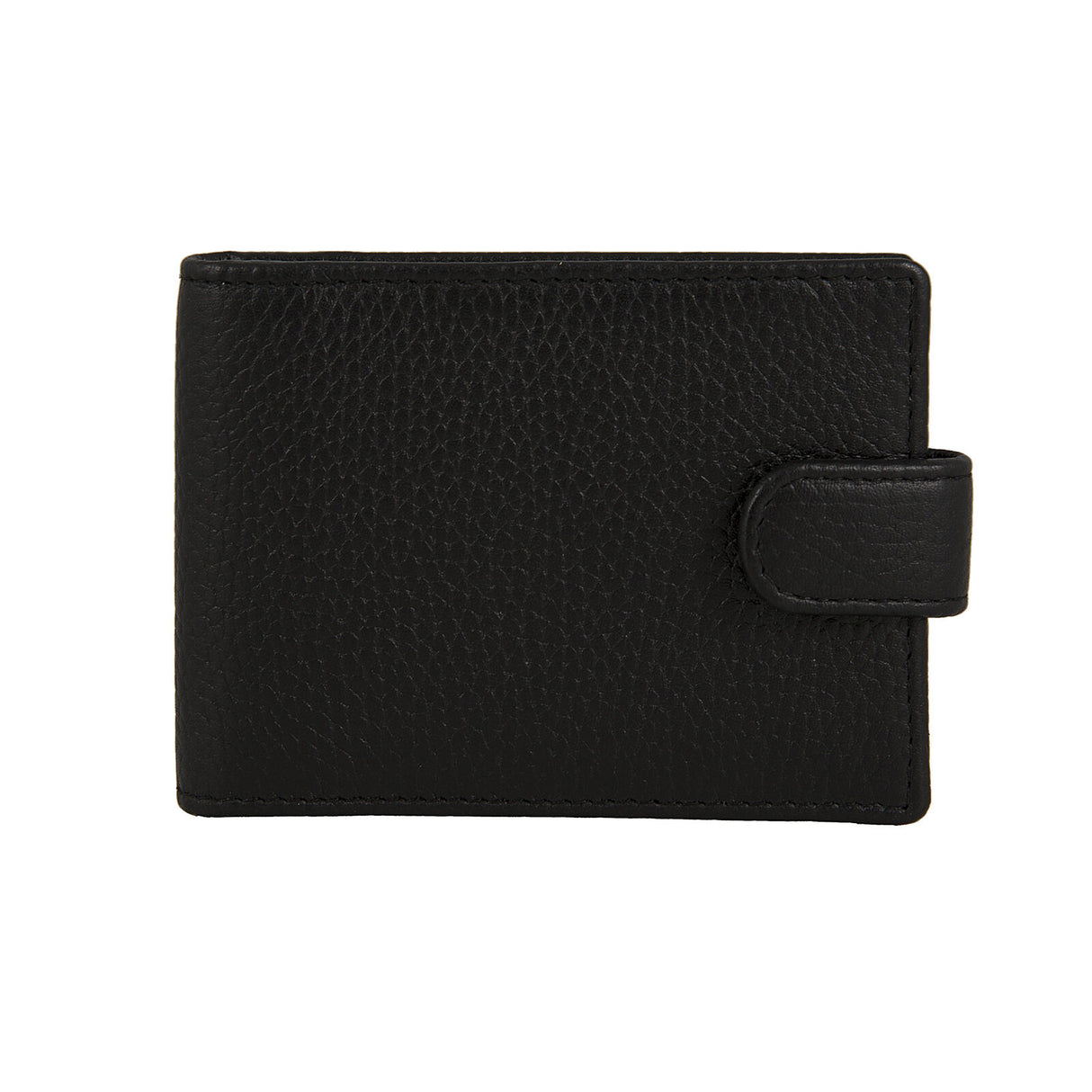 Dents Men's Pebble Grain Leather Card Holder with RFID Blocking and Tab - Black