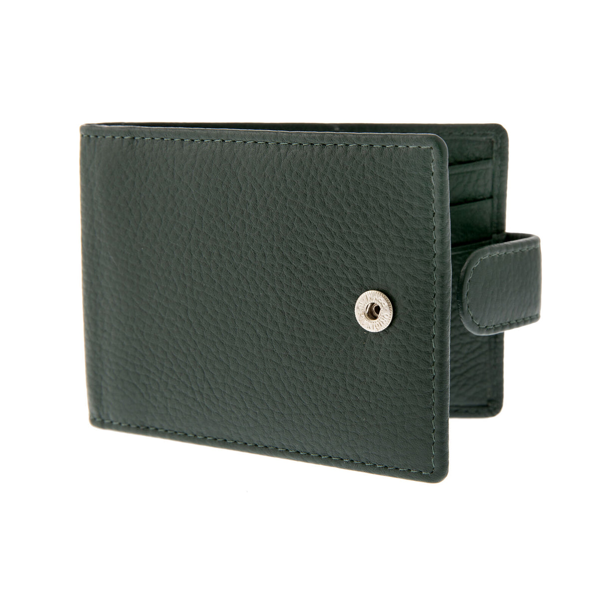 Dents Men's Pebble Grain Leather Card Holder with RFID Blocking and Tab - Green