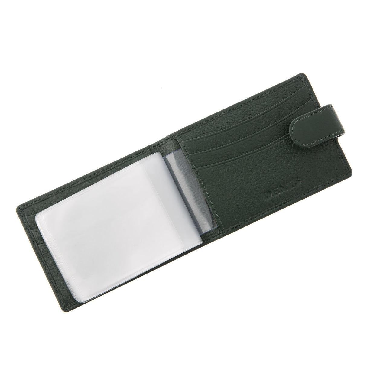 Dents Men's Pebble Grain Leather Card Holder with RFID Blocking and Tab - Green