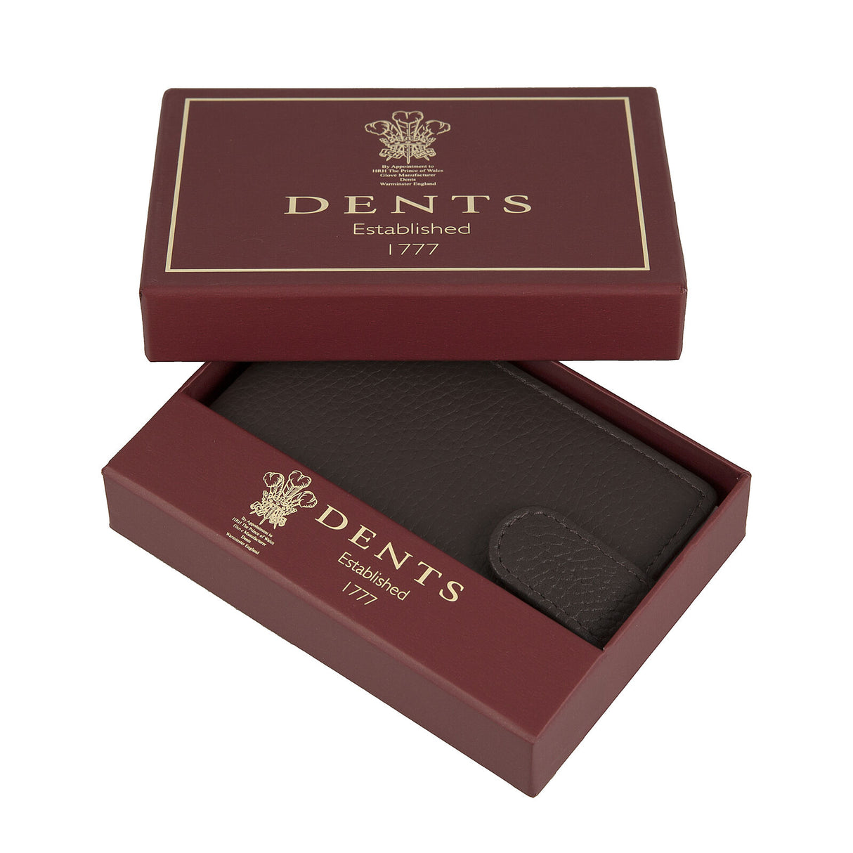 Dents Men's Pebble Grain Leather Card Holder with RFID Blocking and Tab - Brown