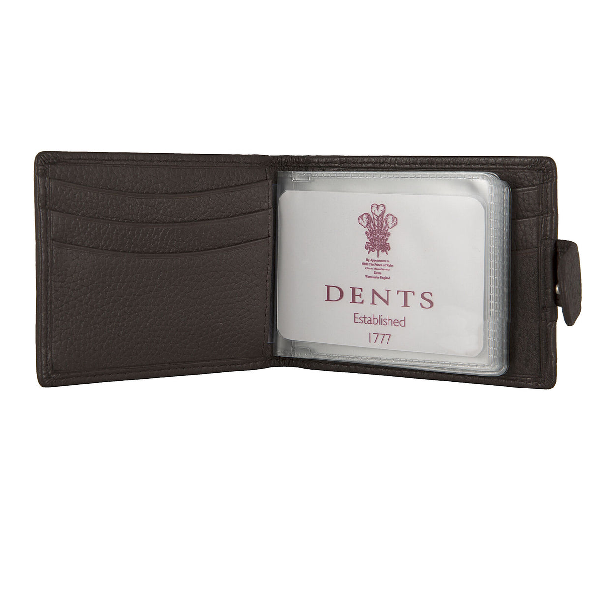 Dents Men's Pebble Grain Leather Card Holder with RFID Blocking and Tab - Brown