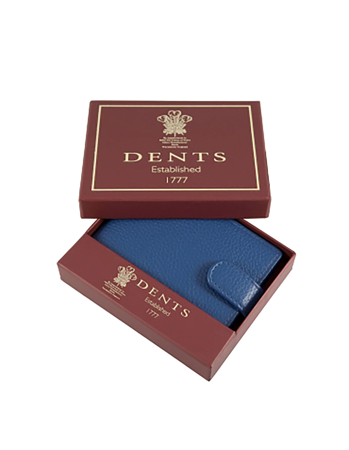 Dents Men's Pebble Grain Leather Card Holder with RFID Blocking and Tab - Blue
