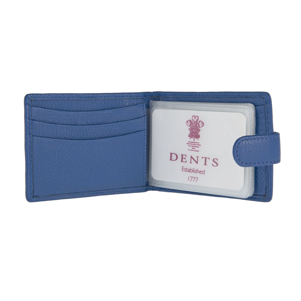 Dents Men's Pebble Grain Leather Card Holder with RFID Blocking and Tab - Blue