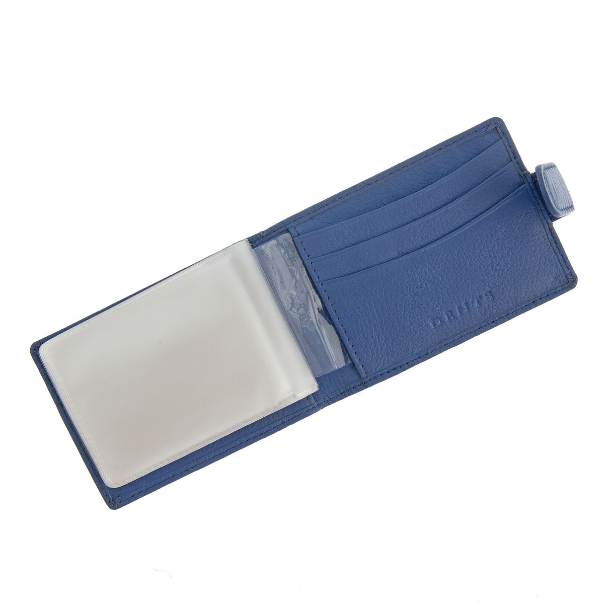 Dents Men's Pebble Grain Leather Card Holder with RFID Blocking and Tab - Blue