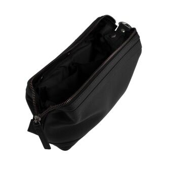 Dents Men's Pebble Grain Leather Wash Bag - Black