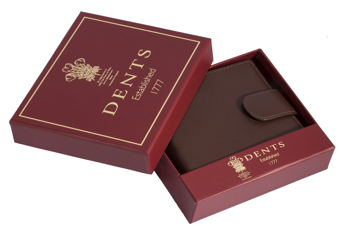 Dents Nappa Leather Billfold Coin Pocket Wallet with RFID Protection in English Tan
