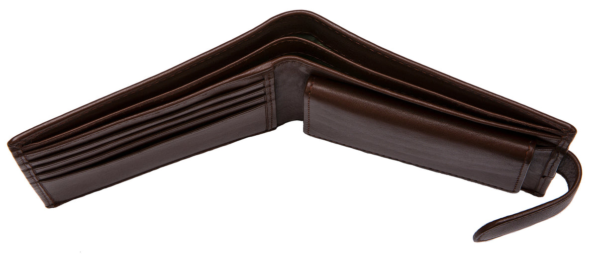 Dents Nappa Leather Billfold Coin Pocket Wallet with RFID Protection in English Tan