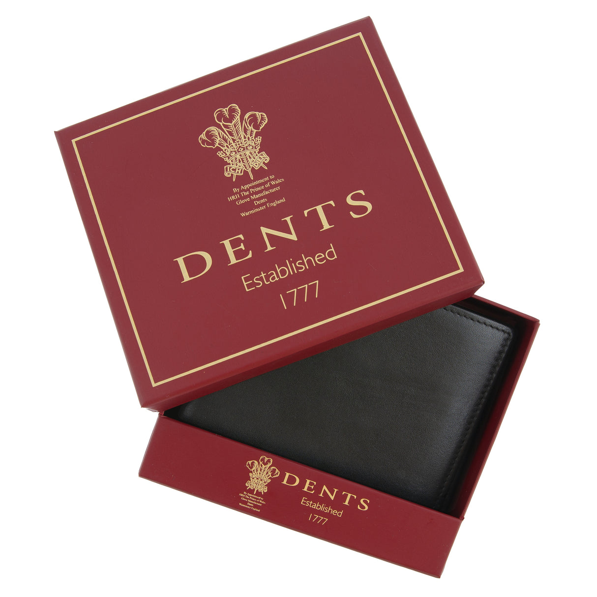 Dents Nappa Leather Trifold Wallet with RFID Protection in Black