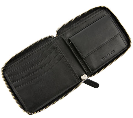 Dents Avon Zip Wallet Smooth Nappa Leather with RFID Blocking Protection - Black