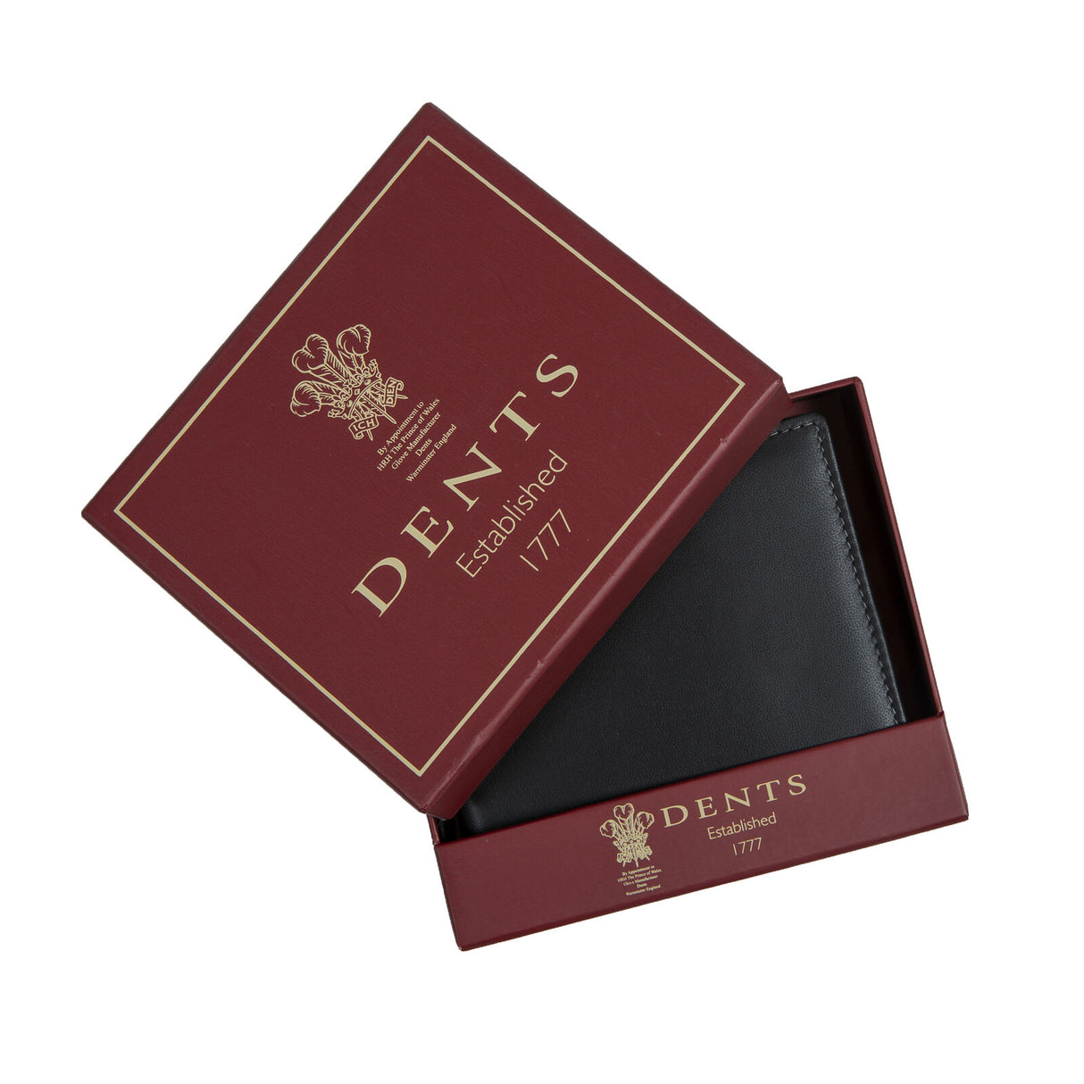 Dents Men's Smooth Nappa Leather Bifold Wallet with RFID Blocking in Black/Slate