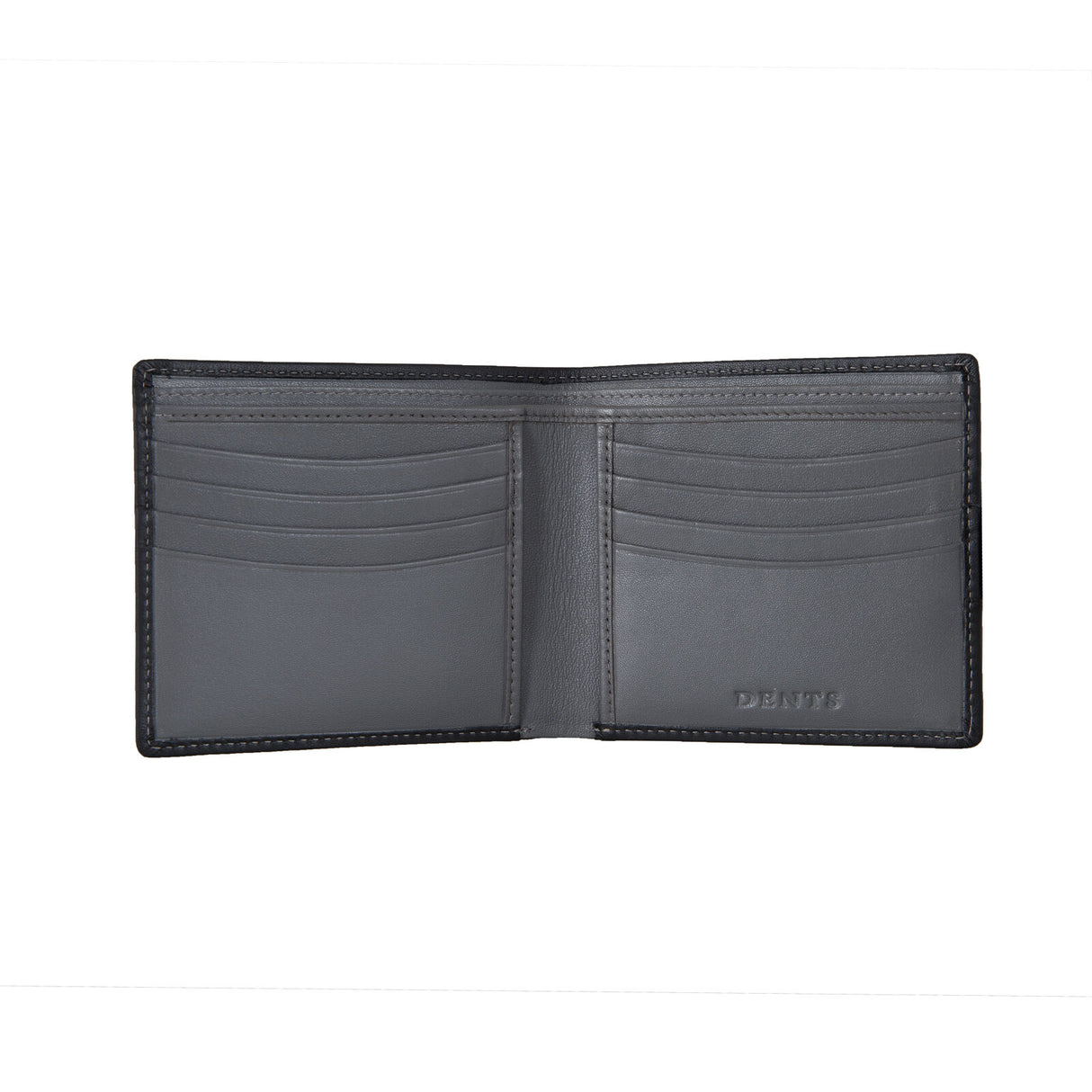 Dents Men's Smooth Nappa Leather Bifold Wallet with RFID Blocking in Black/Slate