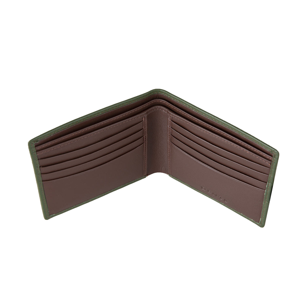 Dents Men's Smooth Nappa Leather Bifold Wallet with RFID Blocking in Olive/Tan