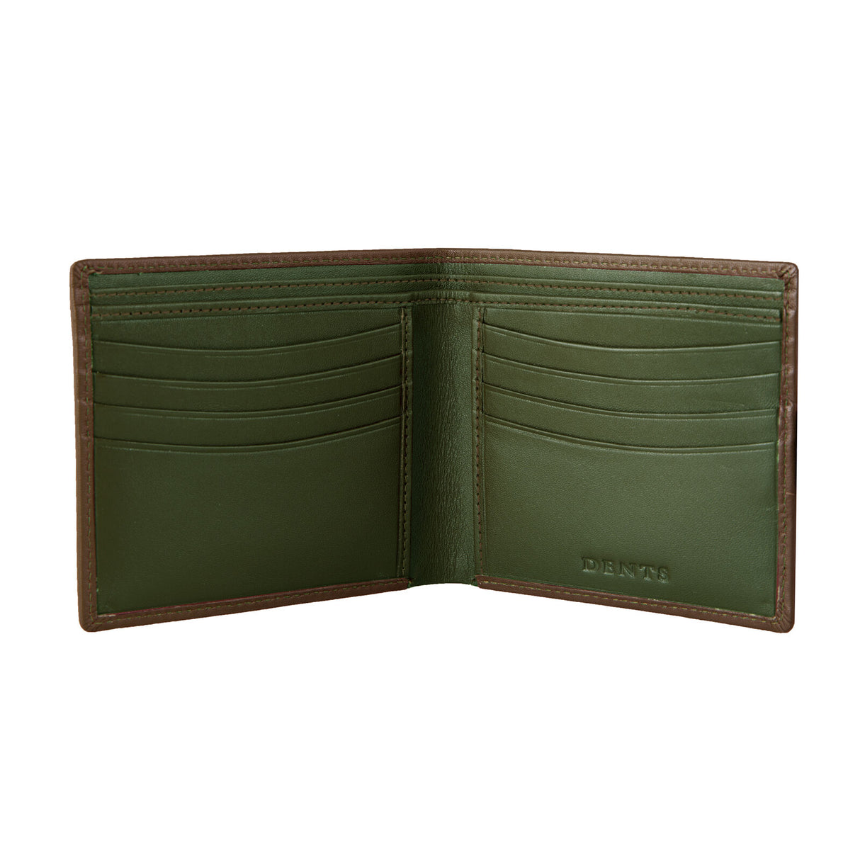 Dents Men's Smooth Nappa Leather Bifold Wallet with RFID Blocking in Tan/Olive