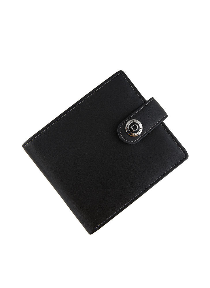 Dents Men's Smooth Nappa Leather Bifold Wallet with RFID Blocking and Coin Purse - Black/Slate