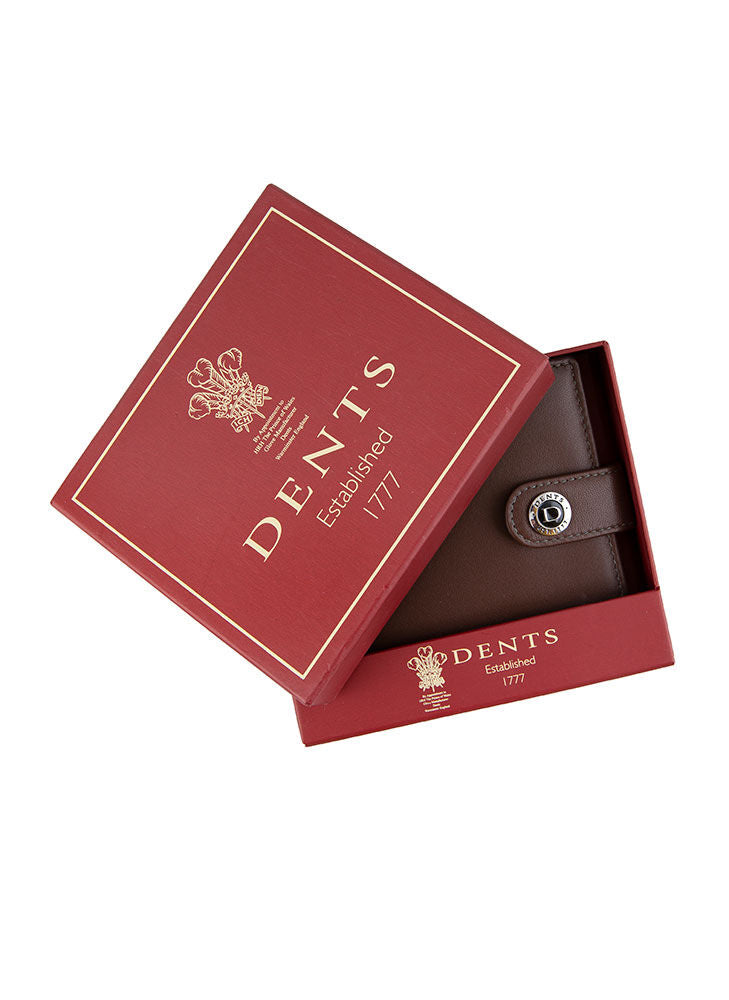 Dents Men's Smooth Nappa Leather Bifold Wallet with RFID Blocking and Coin Purse in Tan/Olive