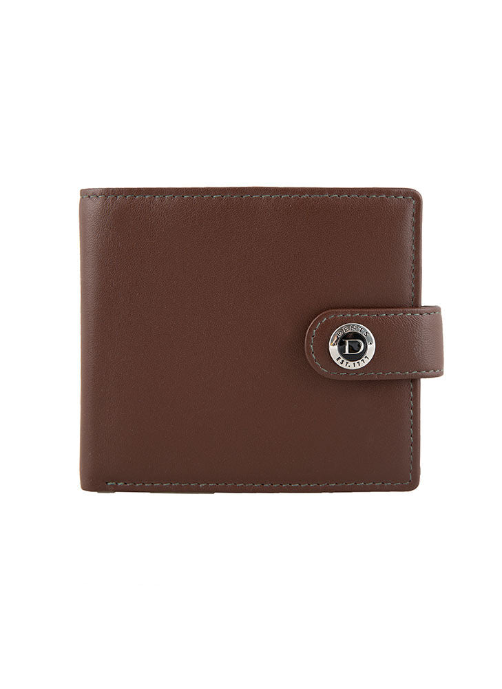 Dents Men's Smooth Nappa Leather Bifold Wallet with RFID Blocking and Coin Purse in Tan/Olive