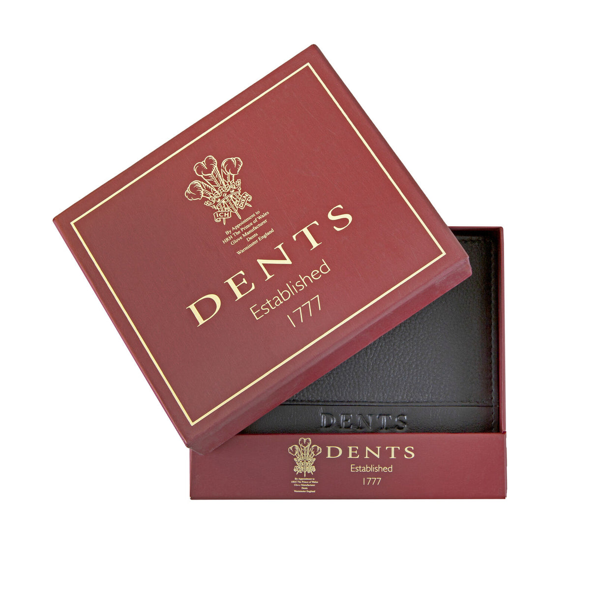 Dents Men's Pebble Grain Leather Bifold Wallet with Coin Purse & 5 Card Pockets - Black