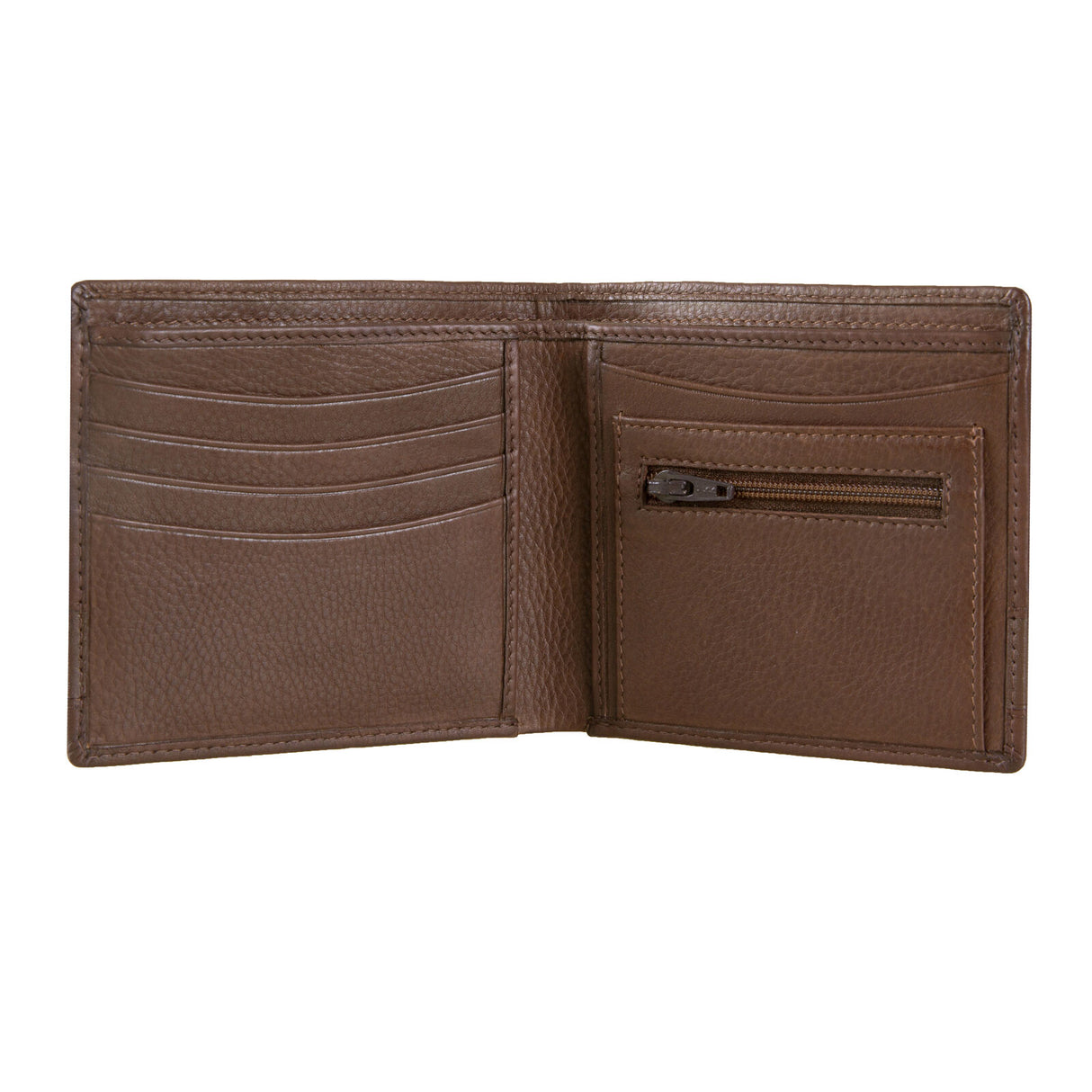 Dents Men's Pebble Grain Leather Bifold Wallet with Coin Purse & 5 Card Pockets - Tan