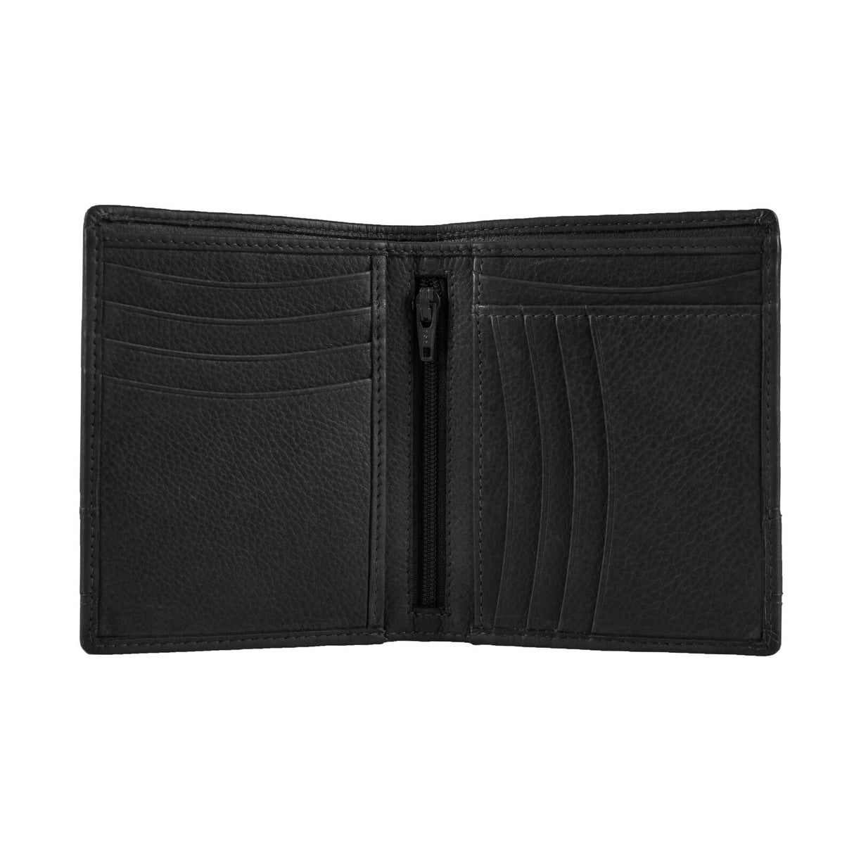 Dents Men's Pebble Grain Leather Bifold Wallet with Coin Purse & 4 Card Pockets - Black