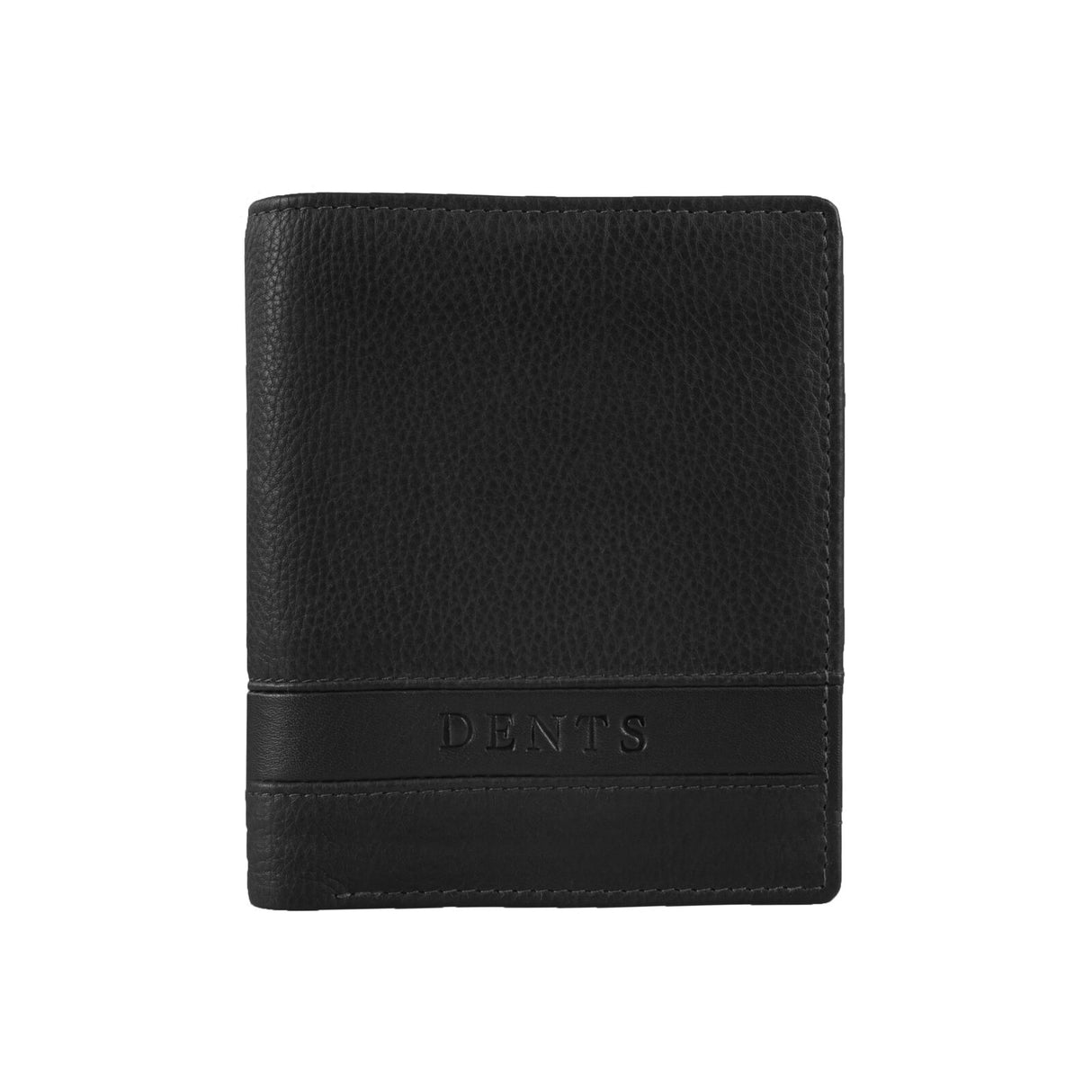 Dents Men's Pebble Grain Leather Bifold Wallet with Coin Purse & 4 Card Pockets - Black