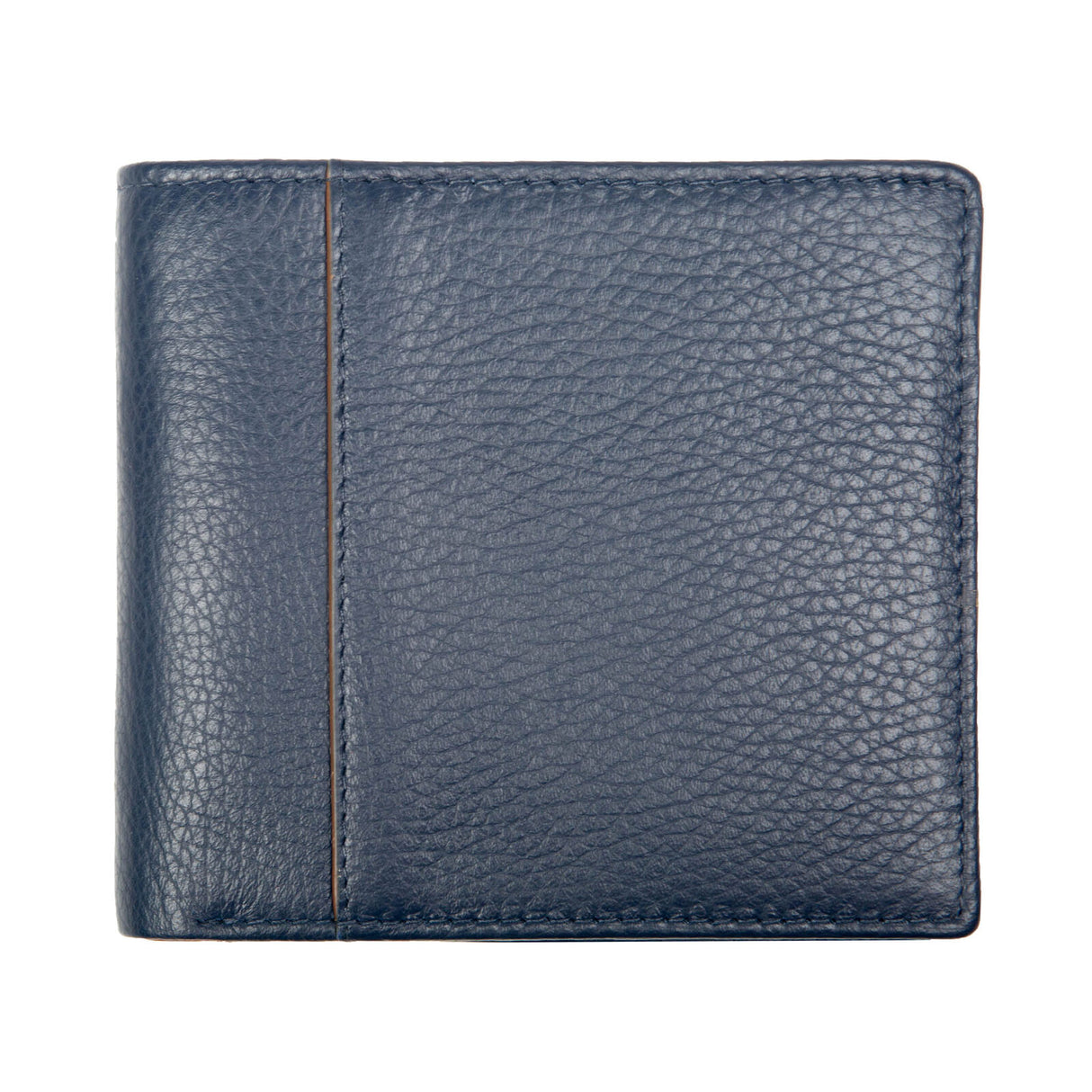 Dents Mens Slim Pebble Grain Leather Bifold Wallet w/ RFID Blocking - Navy/Cognac