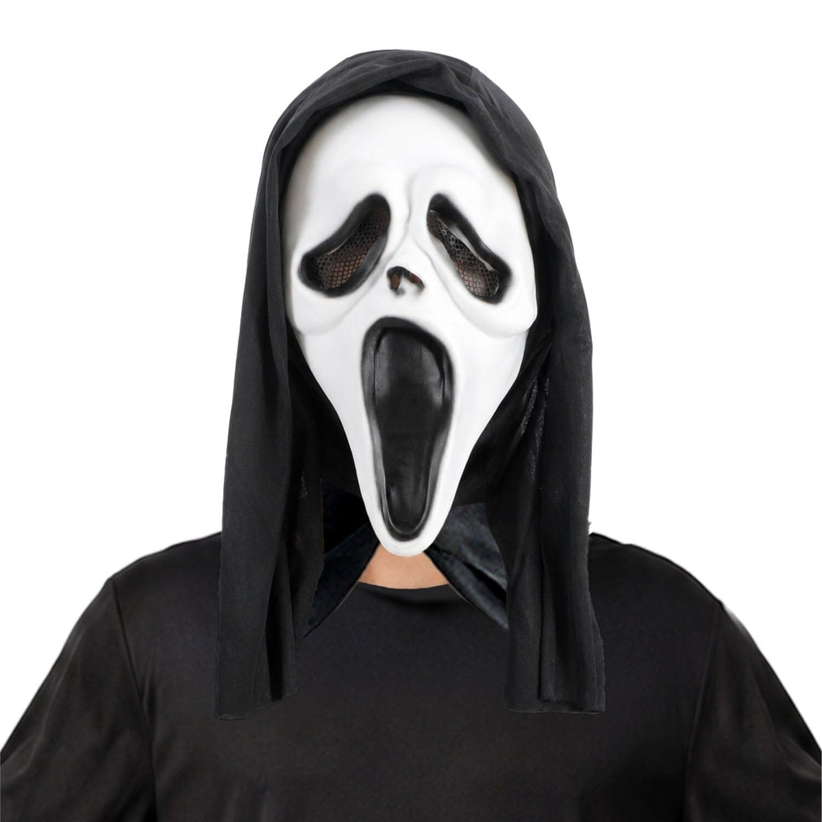 Scary Movie Ghost Face Scream Mask w/ Hood Halloween Horror Party Costume