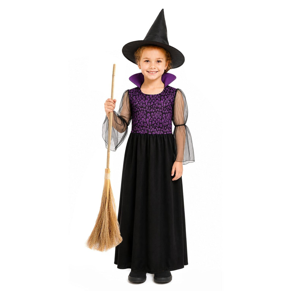 Halloween Childrens Purple Witch Costume Renaissance Medieval Gothic Cosplay