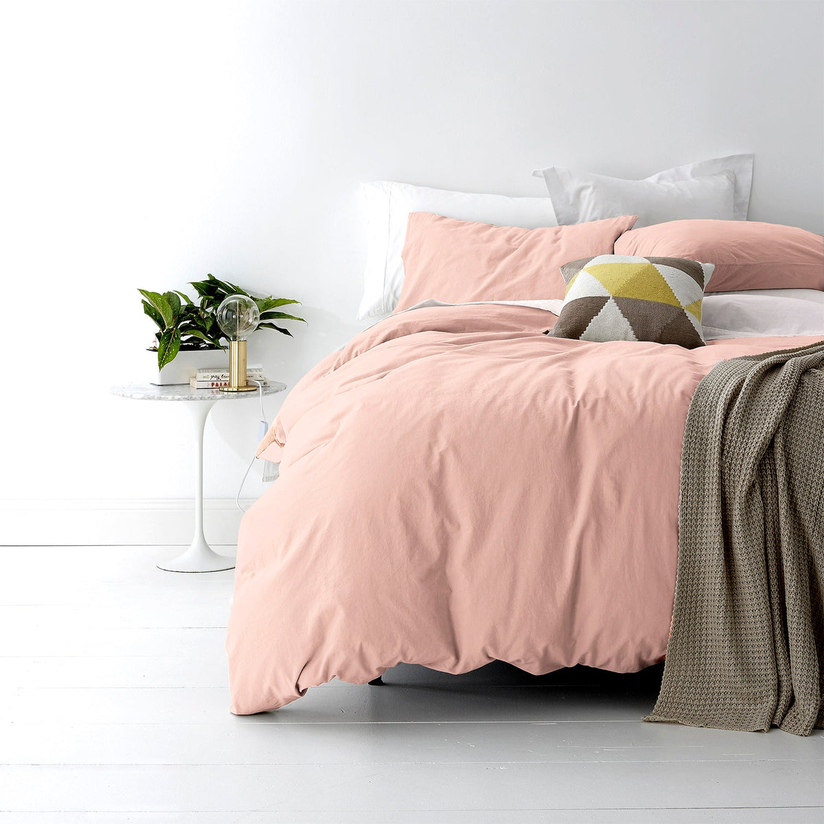 Park Avenue European Vintage Washed Cotton Kids Quilt Cover Set - Blush